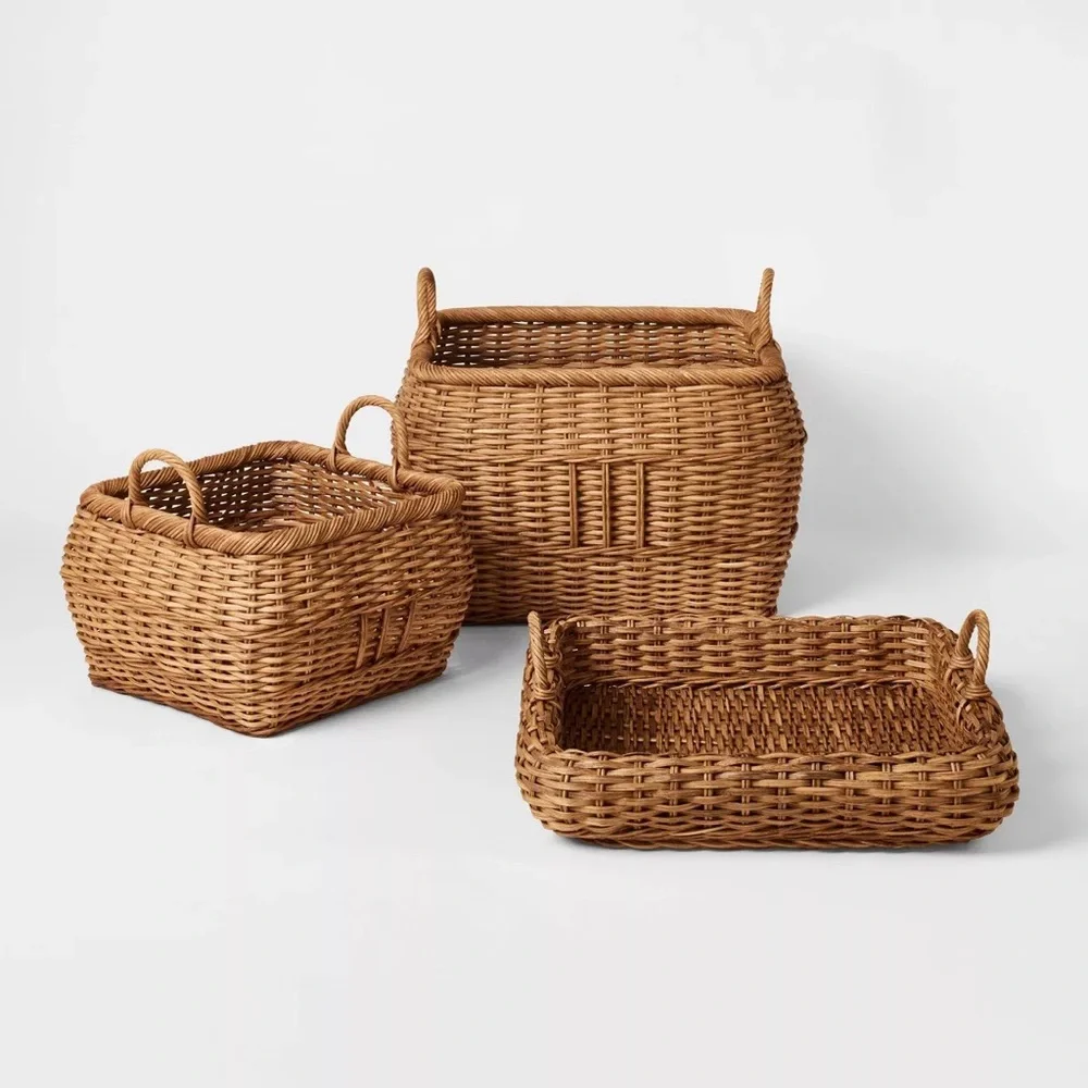 Medium Square Rattan Harvest Basket - Threshold™ designed with Studio McGee
